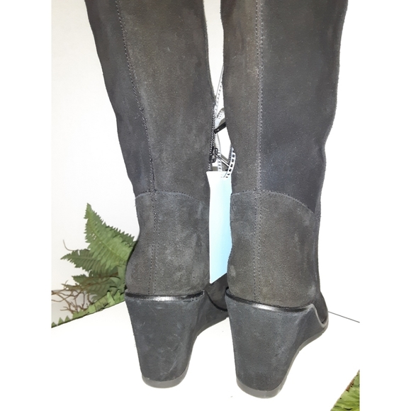 Antonio Melani Maesyn Blaxk Suede Wedge Tall Boots - Picture 10 of 16